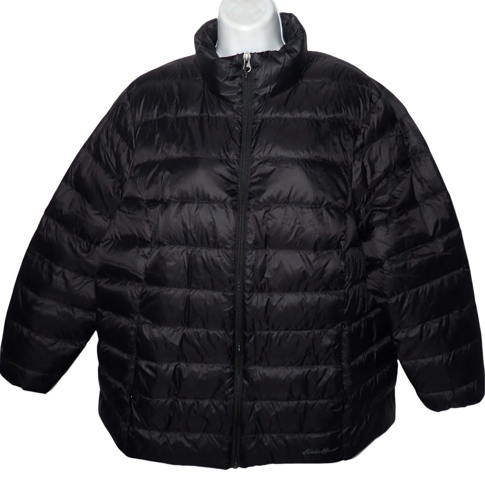Eddie Bauer Women's CirrusLite Down Puffer Jacket Black 2X NEW 650